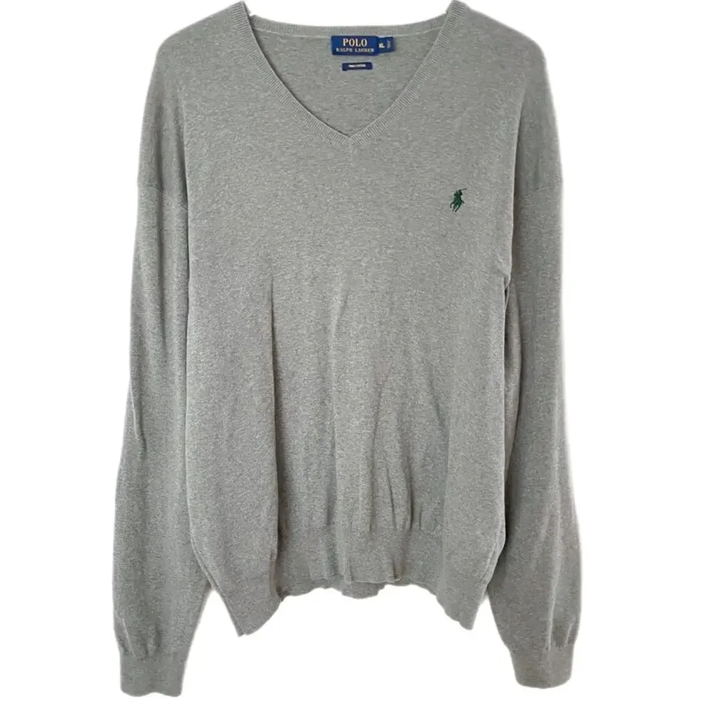 Polo Ralph Lauren Pima Cotton Mens V Neck Sweater Sz XL